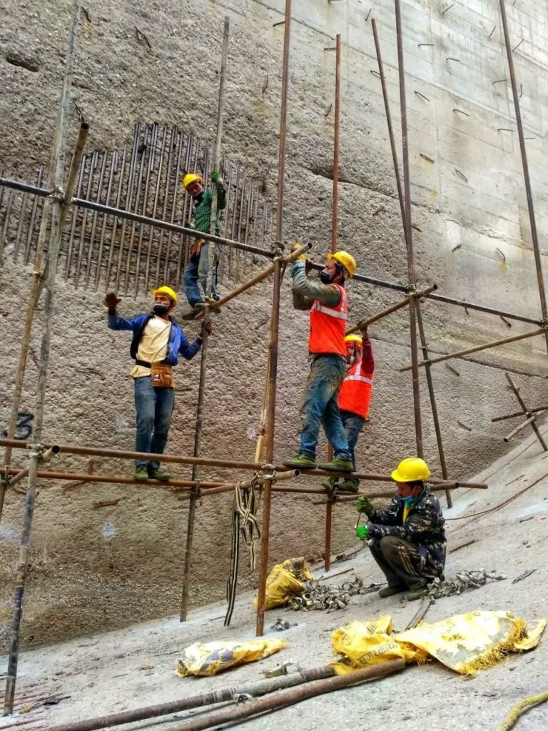 Middle Bhotekoshi Hydropower ms pipes scaffolding