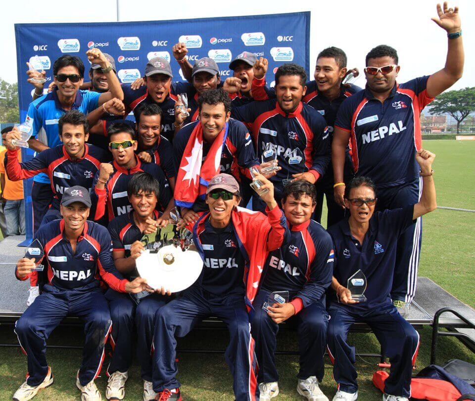 Nepal's ICC World Cricket League Division Four, 2012. Trophy Celebration