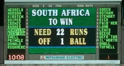 South Africa needed 22 runs off 1 ball