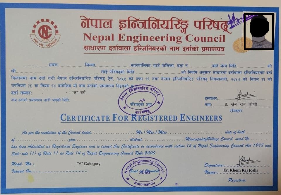 NEC engineering license in nepal