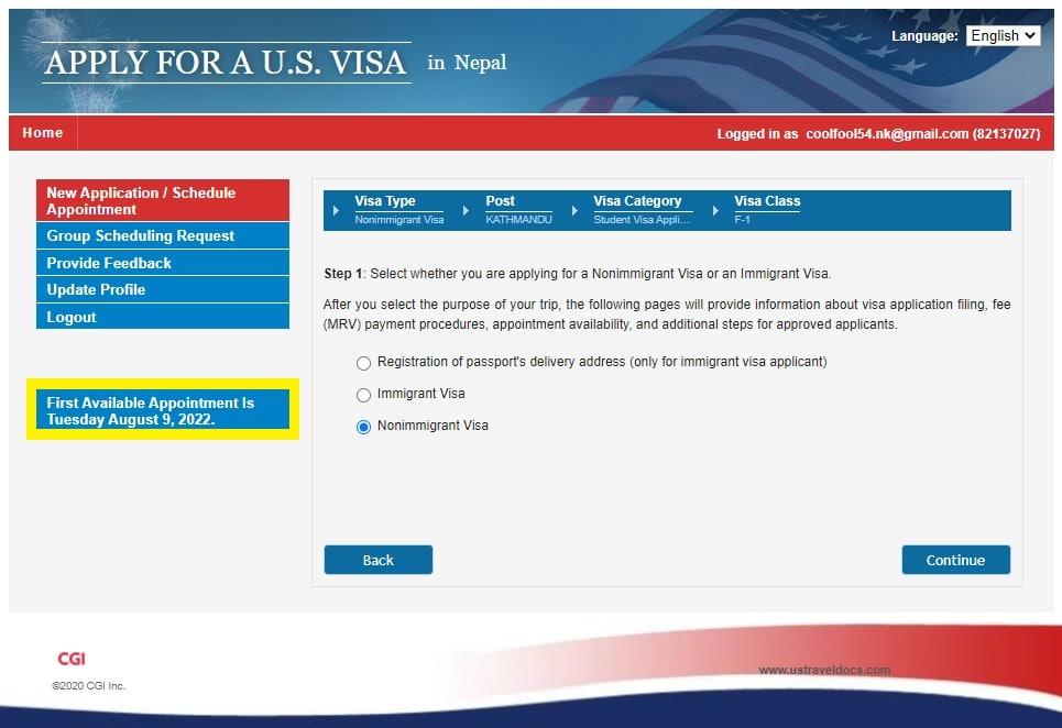 how to apply for us visa from nepal - Visa interview date appointment
